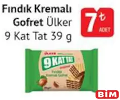 ÜLKER 9 KAT TAT FINDIK KREMALI GOFRET 39 G